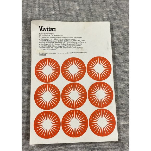 Vivitar Model 283 Auto Flash Instruction Camera Manuals & Guides - Picture 2 of 6